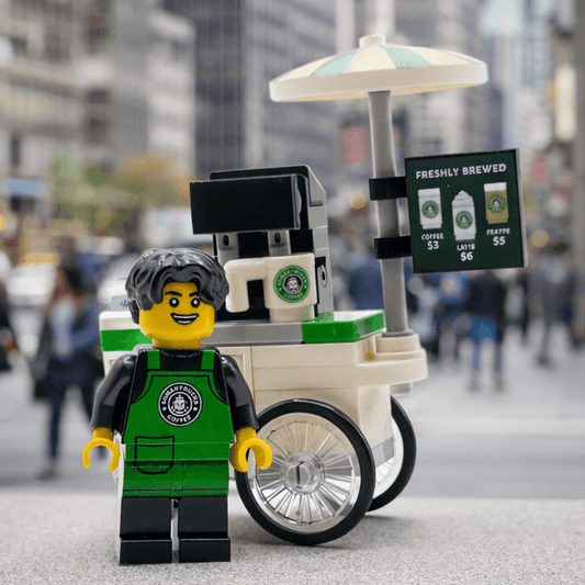 Somanybucks Coffee Cart With Minifig | Brick Build | B3 Customs