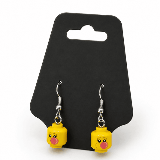 Earrings | Bubble Head Motif | Yellow Brick Face | Novelty Fashion