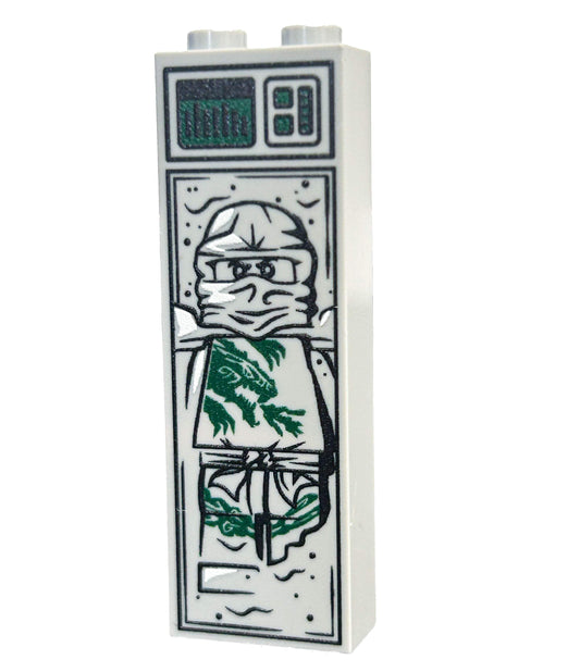 Green Ninja In Carbonite | 1x2x5 Brick | Custom Printed LEGO Part | B3 Customs