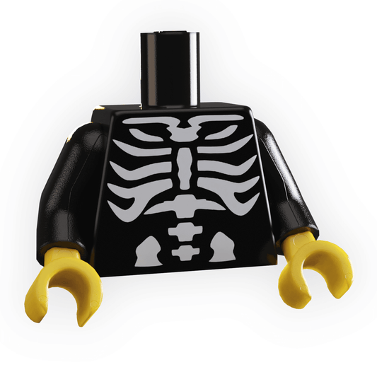 Halloween Skeleton Bones Minifig Torso | Custom Printed | B3 Customs