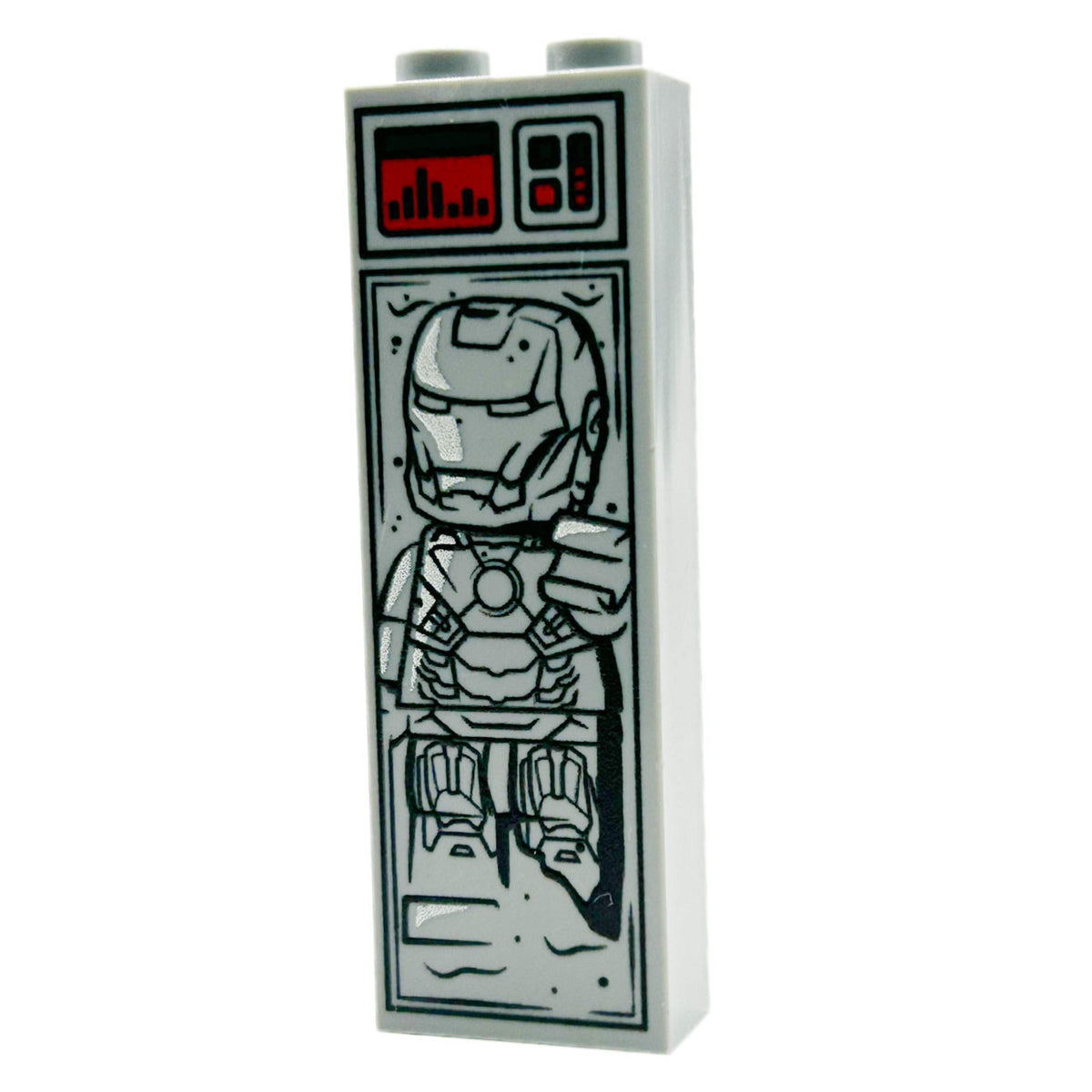 Iron Man In Carbonite | 1x2x5 Brick | Custom Printed LEGO Part | B3 Customs