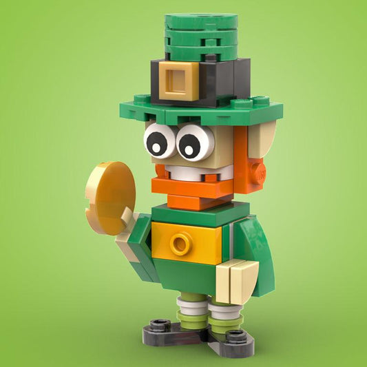 Leprechaun Building Toy | Brick-Built Character | St Patrick's Day Theme | One Size