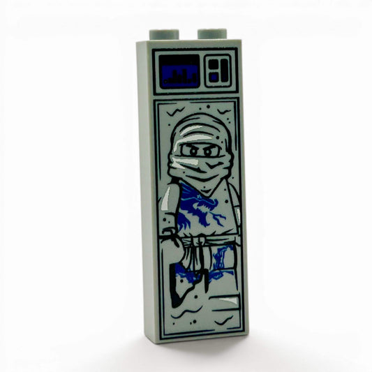 Blue Ninja In Carbonite | 1x2x5 Brick | Custom Printed LEGO Part | B3 Customs