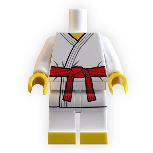 Red Belt Karate Minifig Body | Custom Printed | B3 Customs