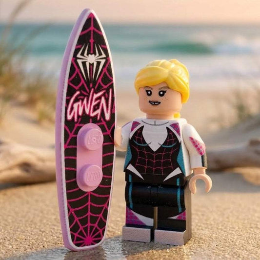 Minifigure | Web Slinging Surf Design | Custom Heroine Suit | Collectible