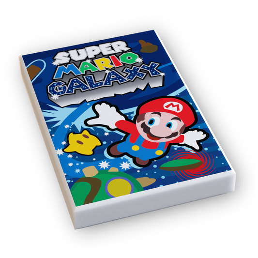 Super Brickio Galaxy Video Game Cover 2x3 Tile | Custom Printed Tile | B3 Customs