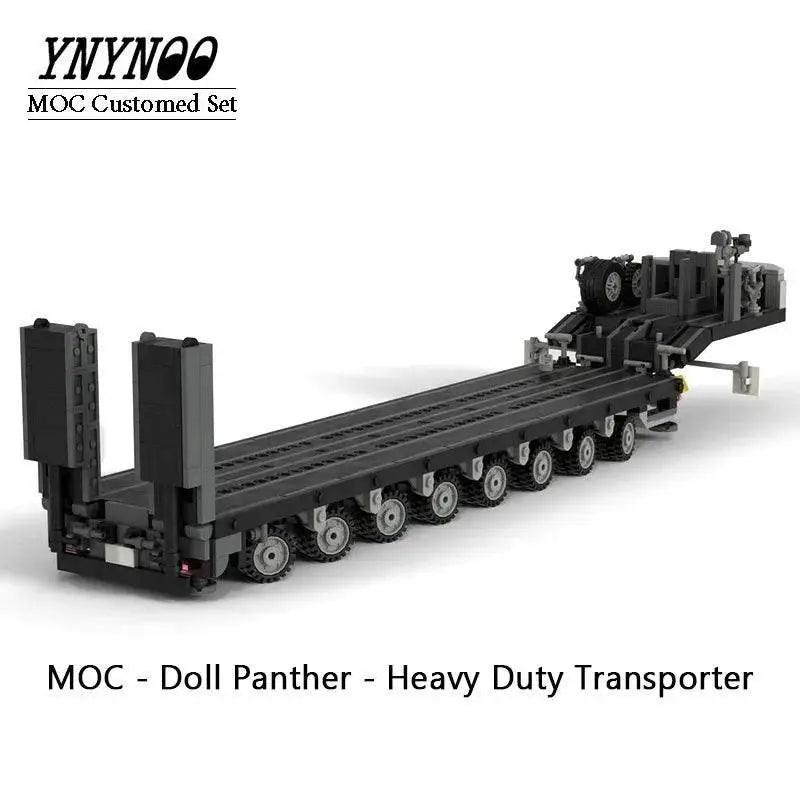  Customed Doll Panther Heavy Duty Transporter MOC Low Loader Trailer Children Toys Building Bricks MOC -  ToylandEU™