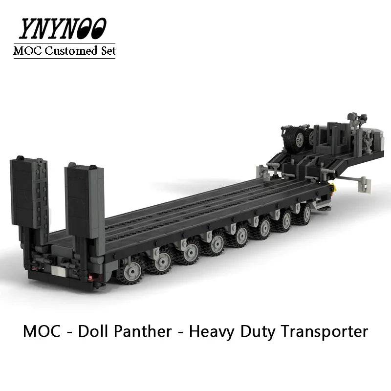Customed Doll Panther Heavy Duty Transporter MOC Low Loader Trailer Children Toys Building Bricks MOC - ToylandEU