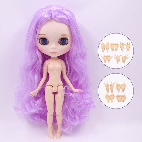 Customizable 30cm Shiny Face Blyth Doll with White Skin & Toy Joints - ToylandEU