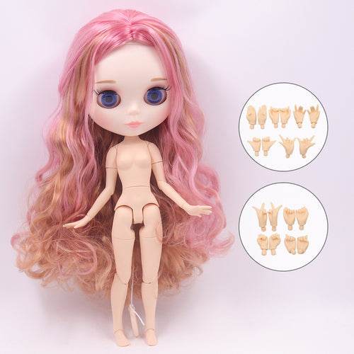 Customizable 30cm Shiny Face Blyth Doll with White Skin & Toy Joints - ToylandEU
