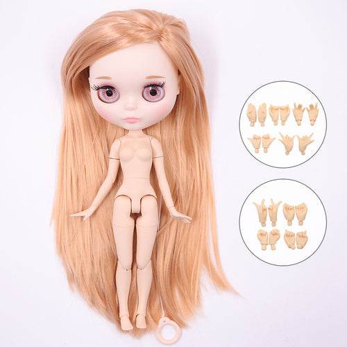 Customizable 30cm Shiny Face Blyth Doll with White Skin & Toy Joints - ToylandEU
