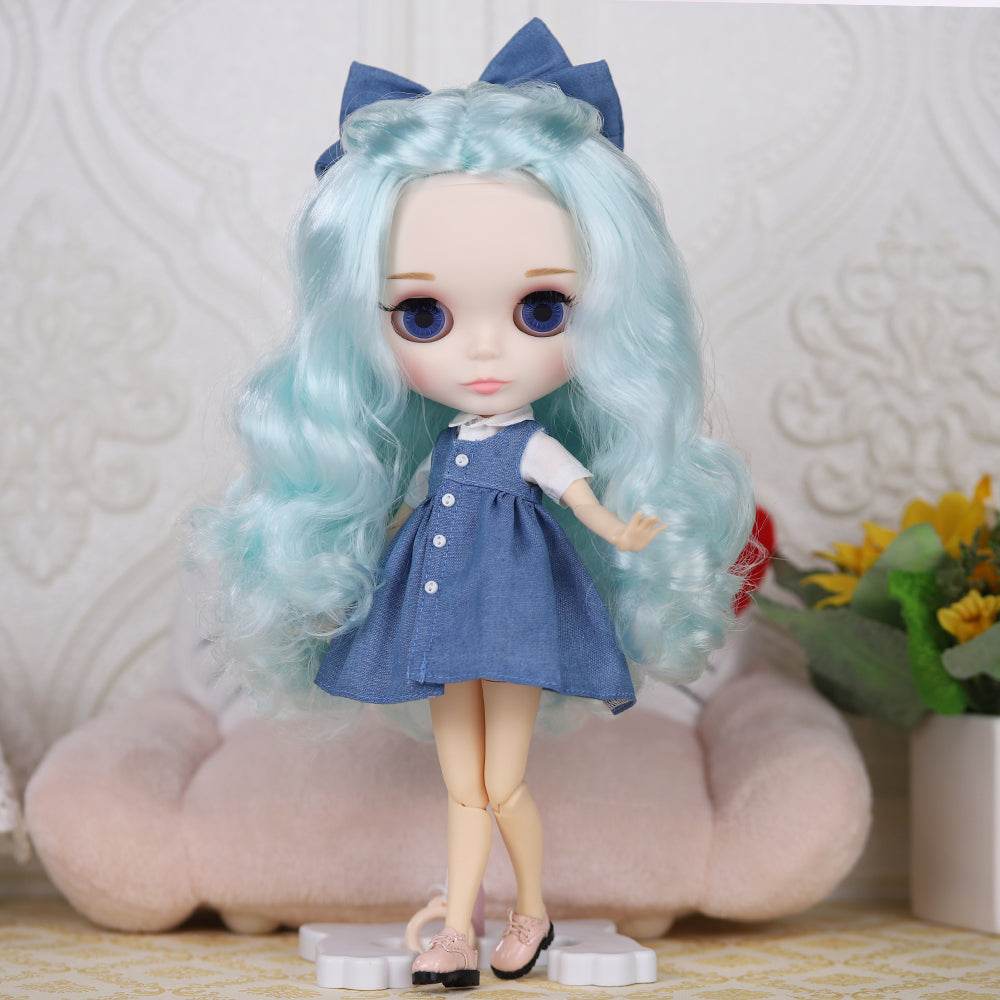 Customizable 30cm Shiny Face Blyth Doll with White Skin & Toy Joints - ToylandEU