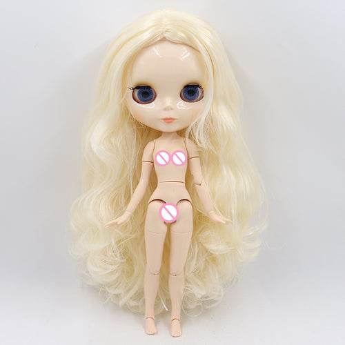Customizable 30cm Shiny Face Blyth Doll with White Skin & Toy Joints - ToylandEU
