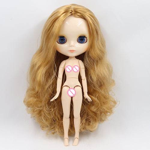 Customizable 30cm Shiny Face Blyth Doll with White Skin & Toy Joints - ToylandEU