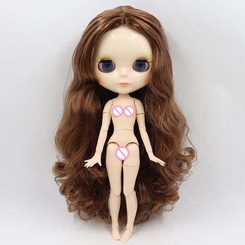 Customizable 30cm Shiny Face Blyth Doll with White Skin & Toy Joints - ToylandEU