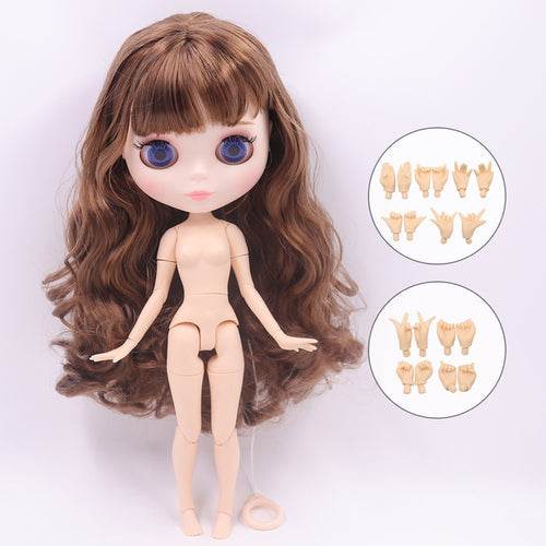 Customizable 30cm Shiny Face Blyth Doll with White Skin & Toy Joints - ToylandEU