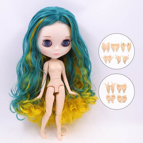 Customizable 30cm Shiny Face Blyth Doll with White Skin & Toy Joints - ToylandEU