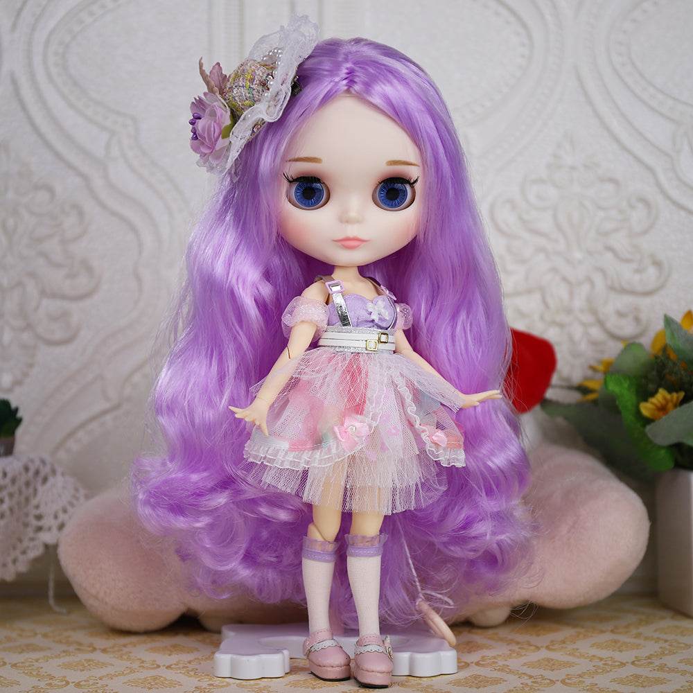 Customizable 30cm Shiny Face Blyth Doll with White Skin & Toy Joints - ToylandEU