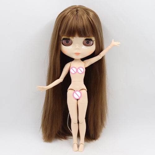 Customizable 30cm Shiny Face Blyth Doll with White Skin & Toy Joints - ToylandEU