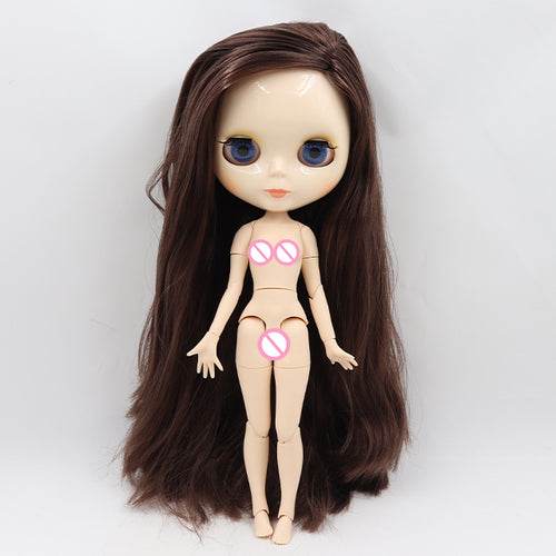 Customizable 30cm Shiny Face Blyth Doll with White Skin & Toy Joints - ToylandEU