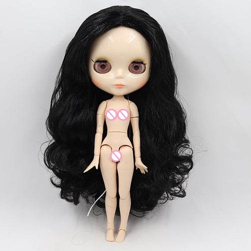 Customizable 30cm Shiny Face Blyth Doll with White Skin & Toy Joints - ToylandEU