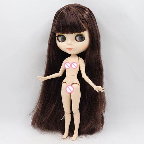 Customizable 30cm Shiny Face Blyth Doll with White Skin & Toy Joints - ToylandEU