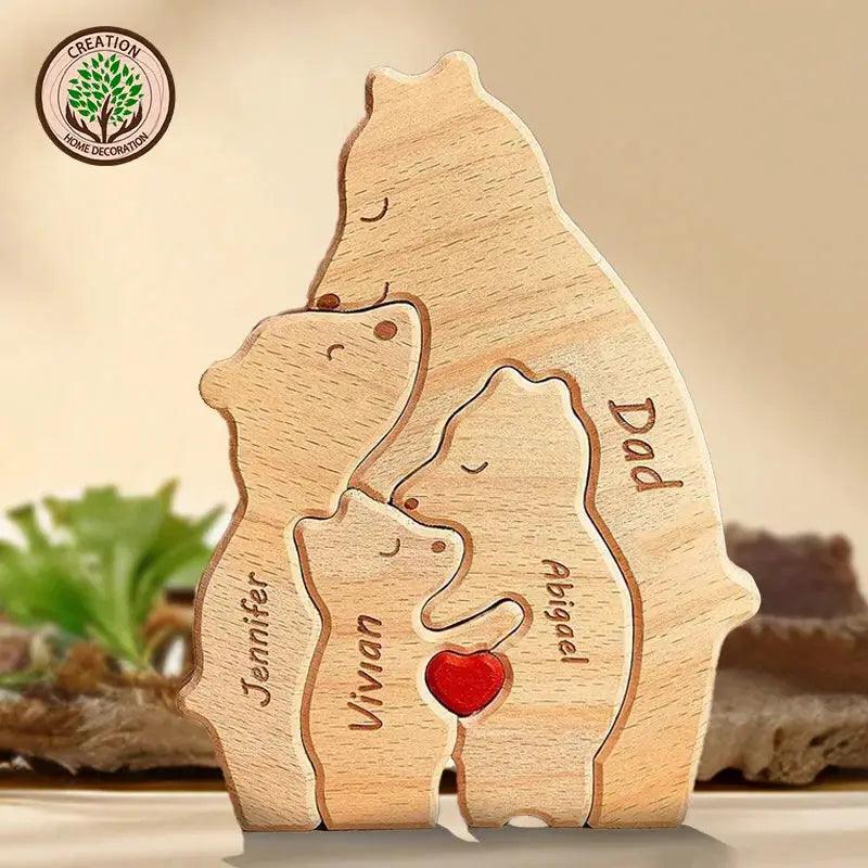  Customizable 3D Wooden Bear Handcrafted Gift For Mom -  ToylandEU™