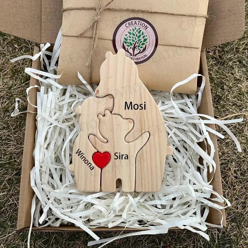  Customizable 3D Wooden Bear Handcrafted Gift For Mom -  ToylandEU™