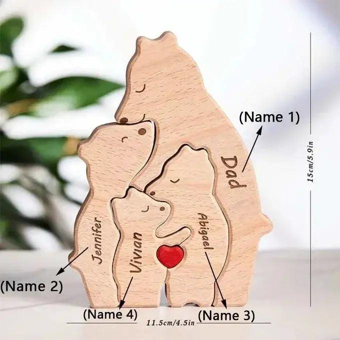  Customizable 3D Wooden Bear Handcrafted Gift For Mom -  ToylandEU™