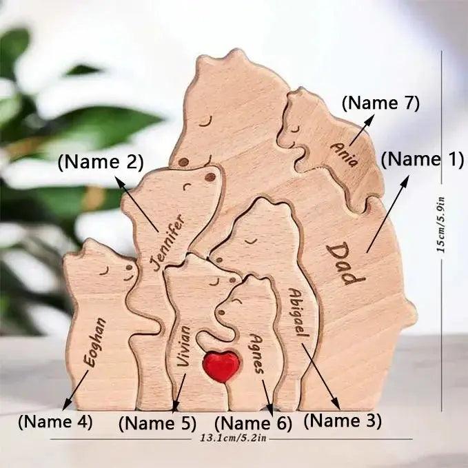  Customizable 3D Wooden Bear Handcrafted Gift For Mom -  ToylandEU™