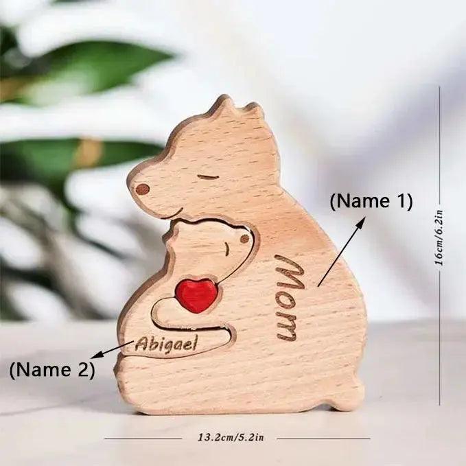  Customizable 3D Wooden Bear Handcrafted Gift For Mom -  ToylandEU™
