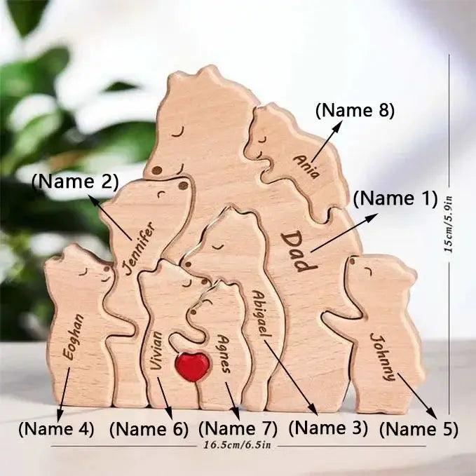  Customizable 3D Wooden Bear Handcrafted Gift For Mom -  ToylandEU™