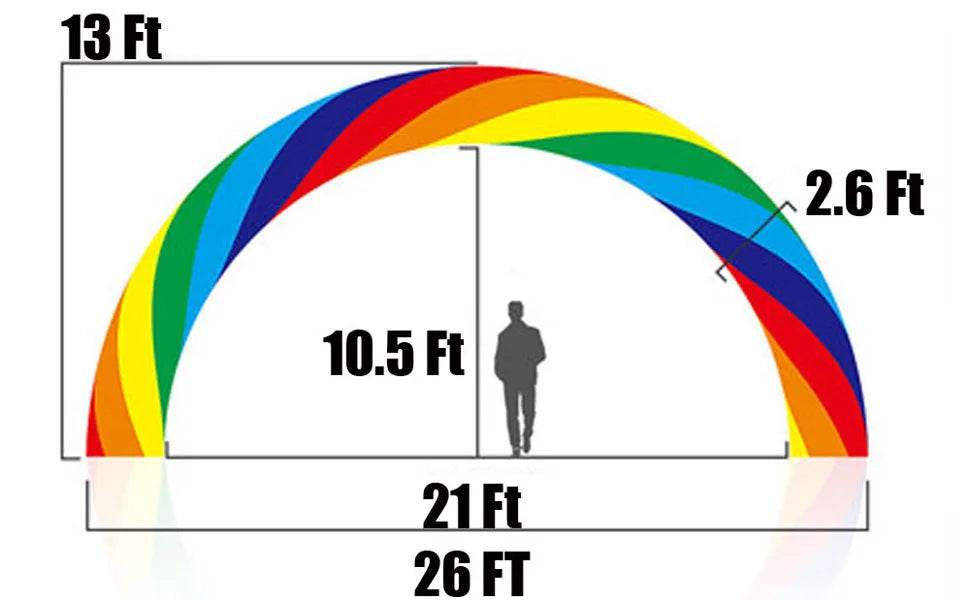 Customizable Inflatable Rainbow Arch 26ftx13ft Garden Decor - ToylandEU