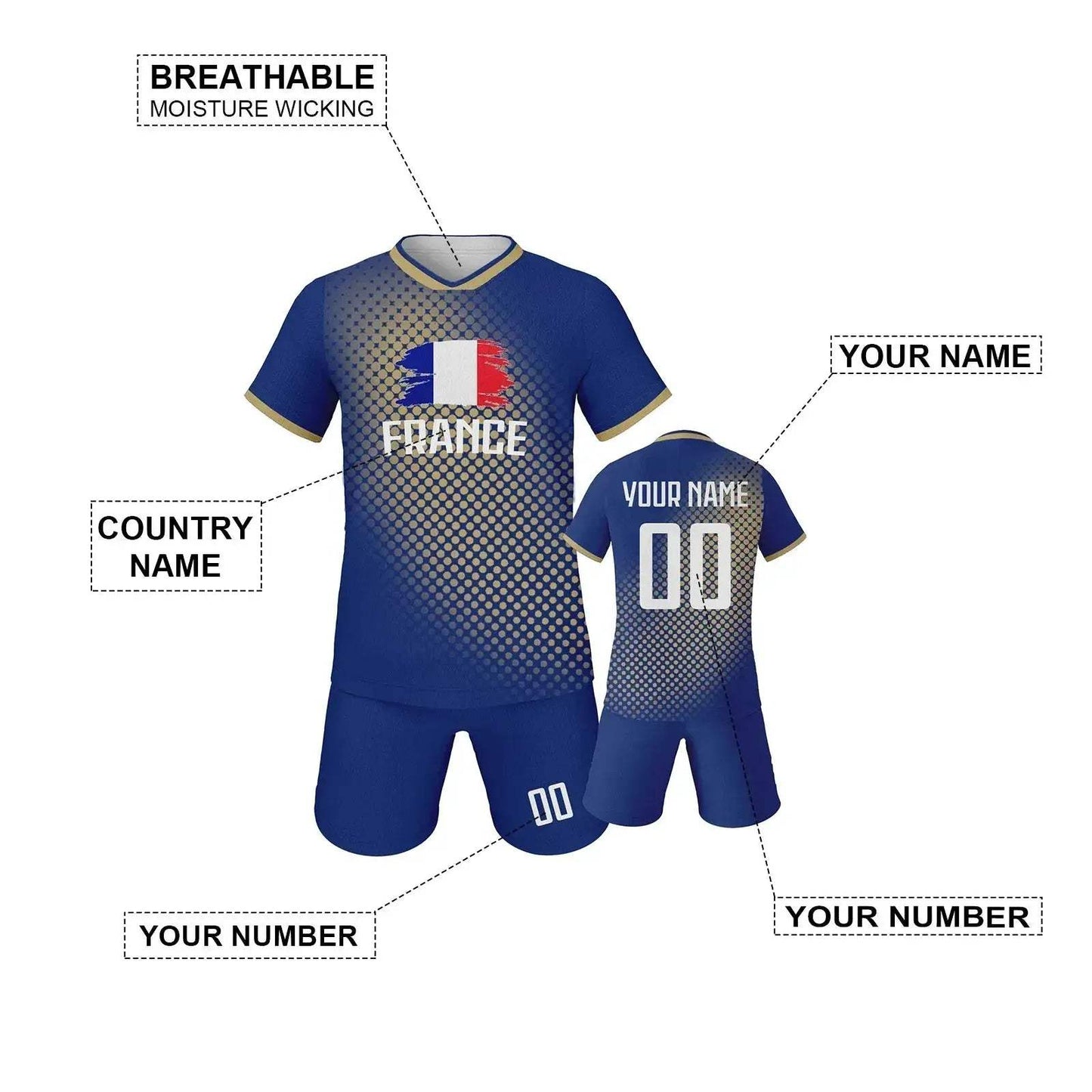 Customizable Kids Football Jersey With Personalized Name And Number - ToylandEU