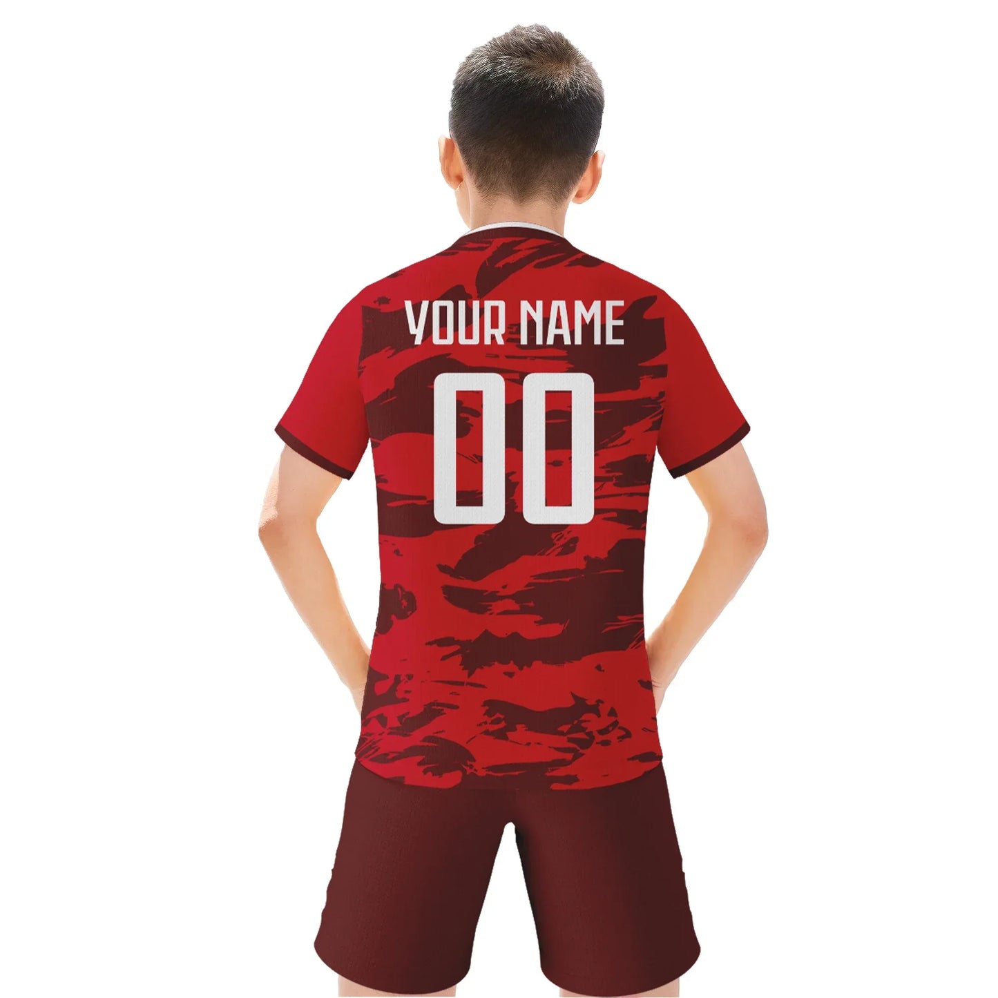 Customizable Kids Soccer Jersey Set With Short Sleeve Shirt And Matching Shorts Youth Football Training Kit Knit Fabric - ToylandEU