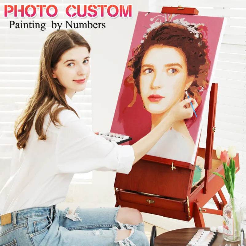 Customizable Photo-to-Paint DIY Art Kit - Personalized Oil Painting by Numbers on Linen Canvas - ToylandEU