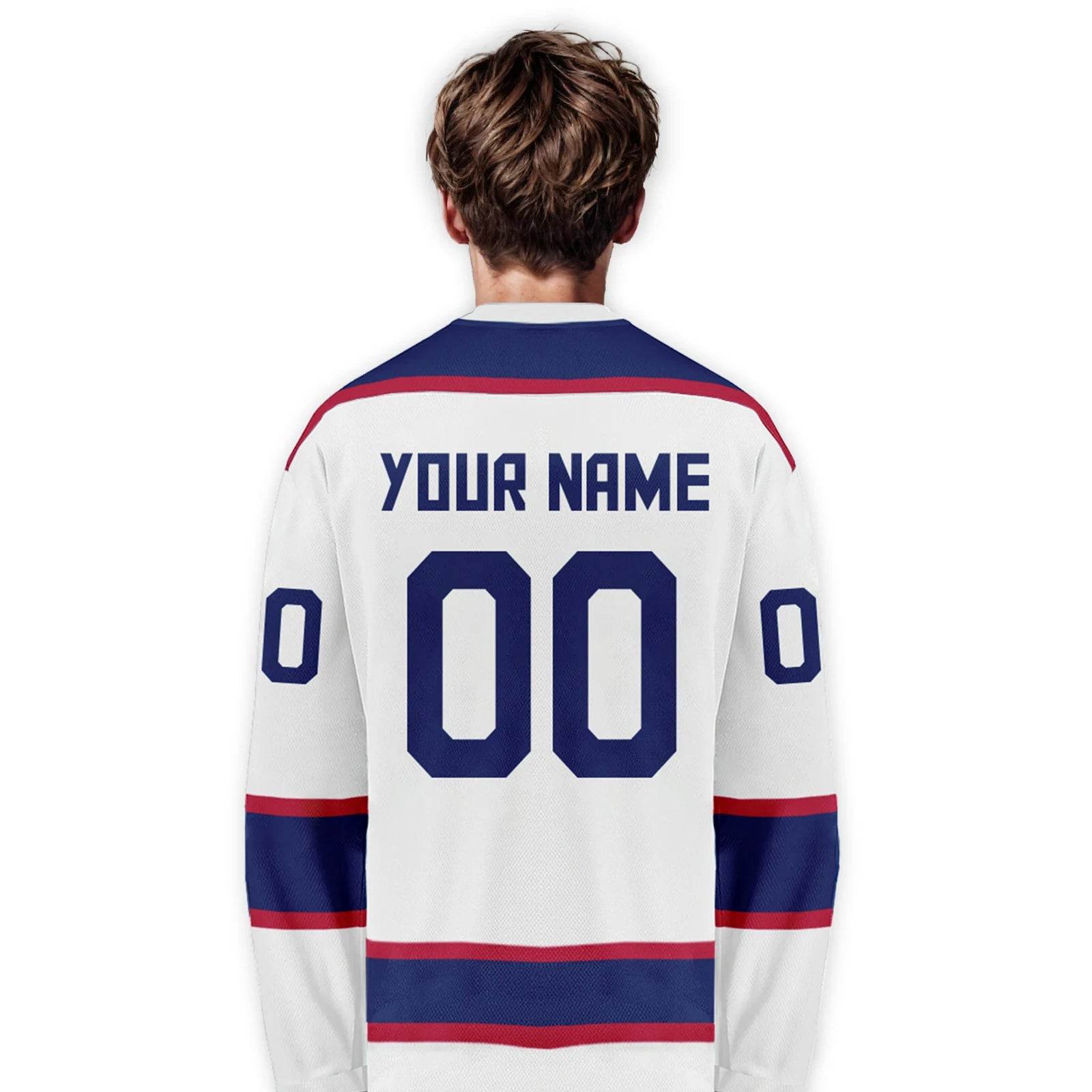 Customizable USA Hockey Jersey - Personalized Ice Hockey Uniform for Men, Women, and Kids - Fan Gear with Custom Name & Number - ToylandEU