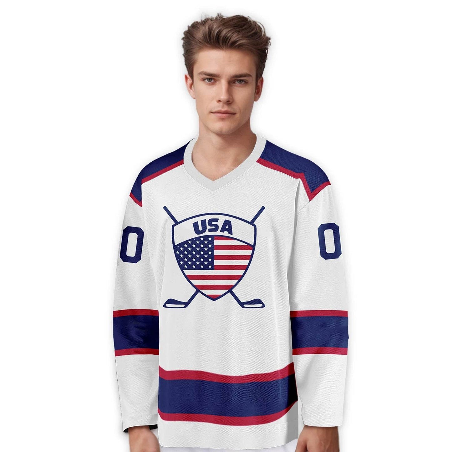 Customizable USA Hockey Jersey - Personalized Ice Hockey Uniform for Men, Women, and Kids - Fan Gear with Custom Name & Number - ToylandEU