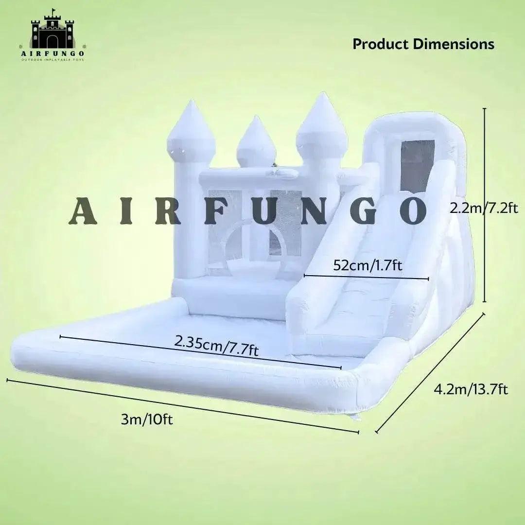  Customization White Bounce House with Blower 10x13.7ft Kids Bouncy Castle -  ToylandEU™