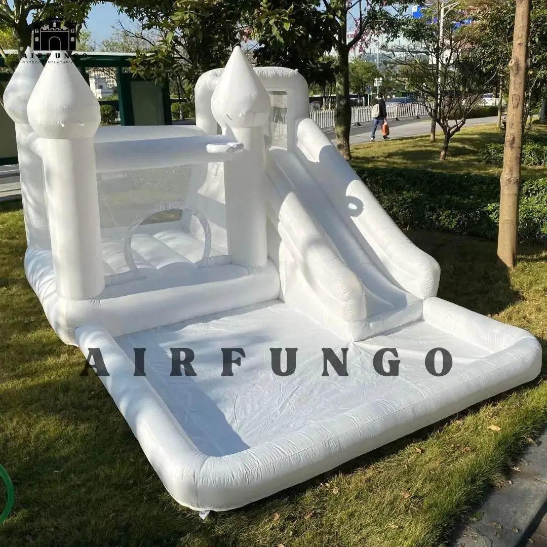  Customization White Bounce House with Blower 10x13.7ft Kids Bouncy Castle -  ToylandEU™