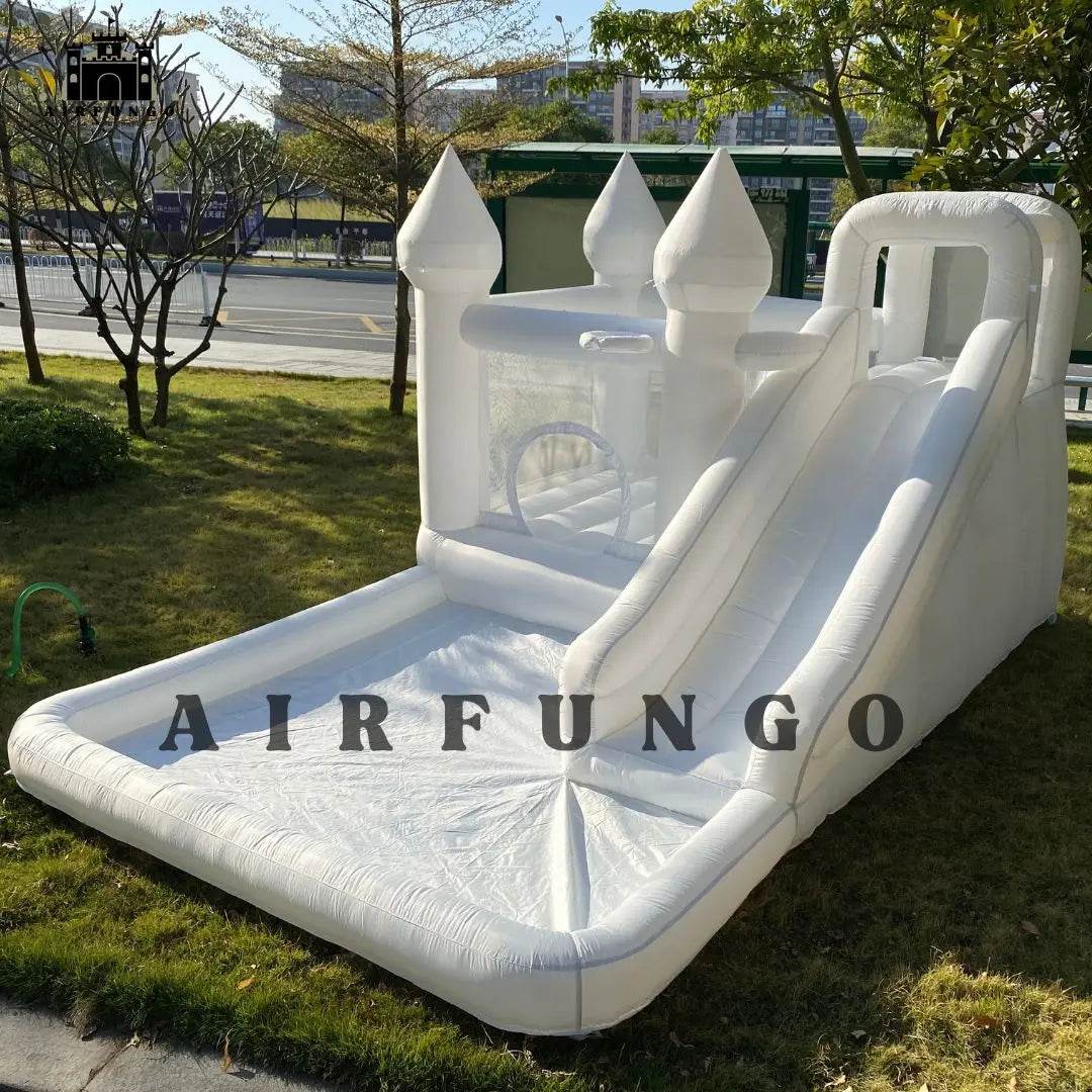 Customization White Bounce House with Blower 10x13.7ft Kids Bouncy Castle - ToylandEU