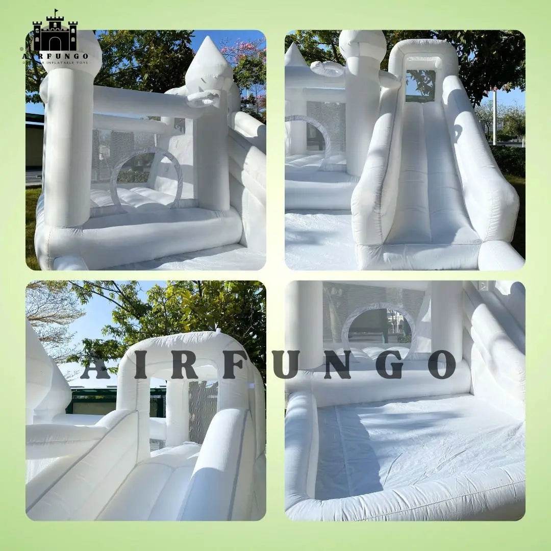 Customization White Bounce House with Blower 10x13.7ft Kids Bouncy Castle - ToylandEU