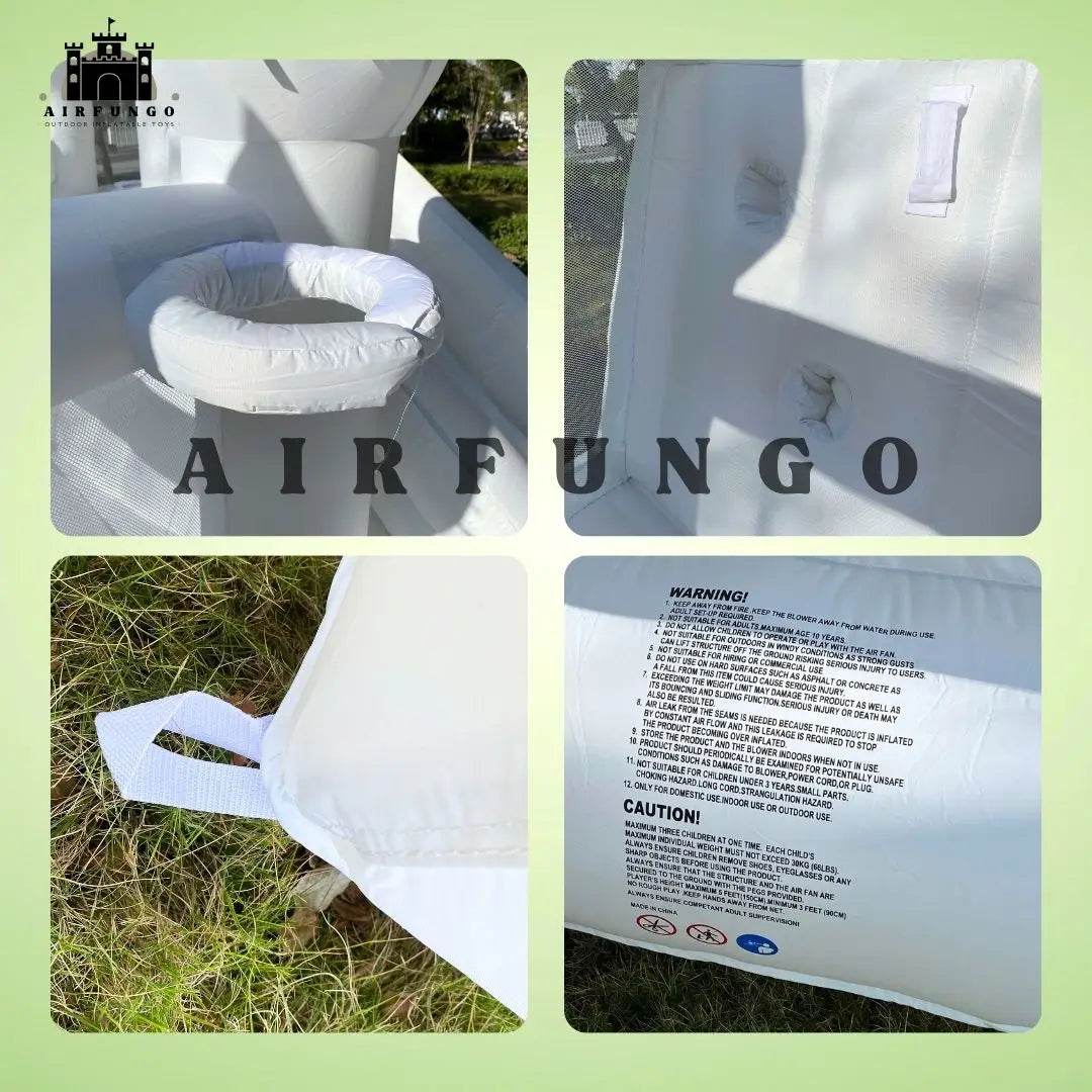 Customization White Bounce House with Blower 10x13.7ft Kids Bouncy Castle - ToylandEU