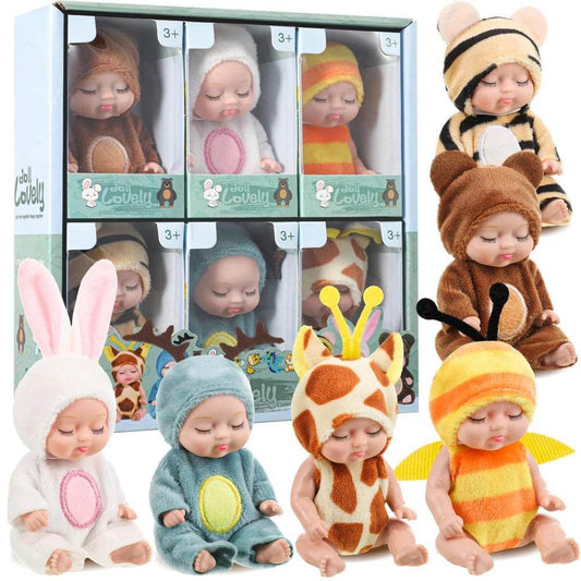 Cute 6Pcs Mini Dolls Set Sleeping Baby Gift For Kids - ToylandEU