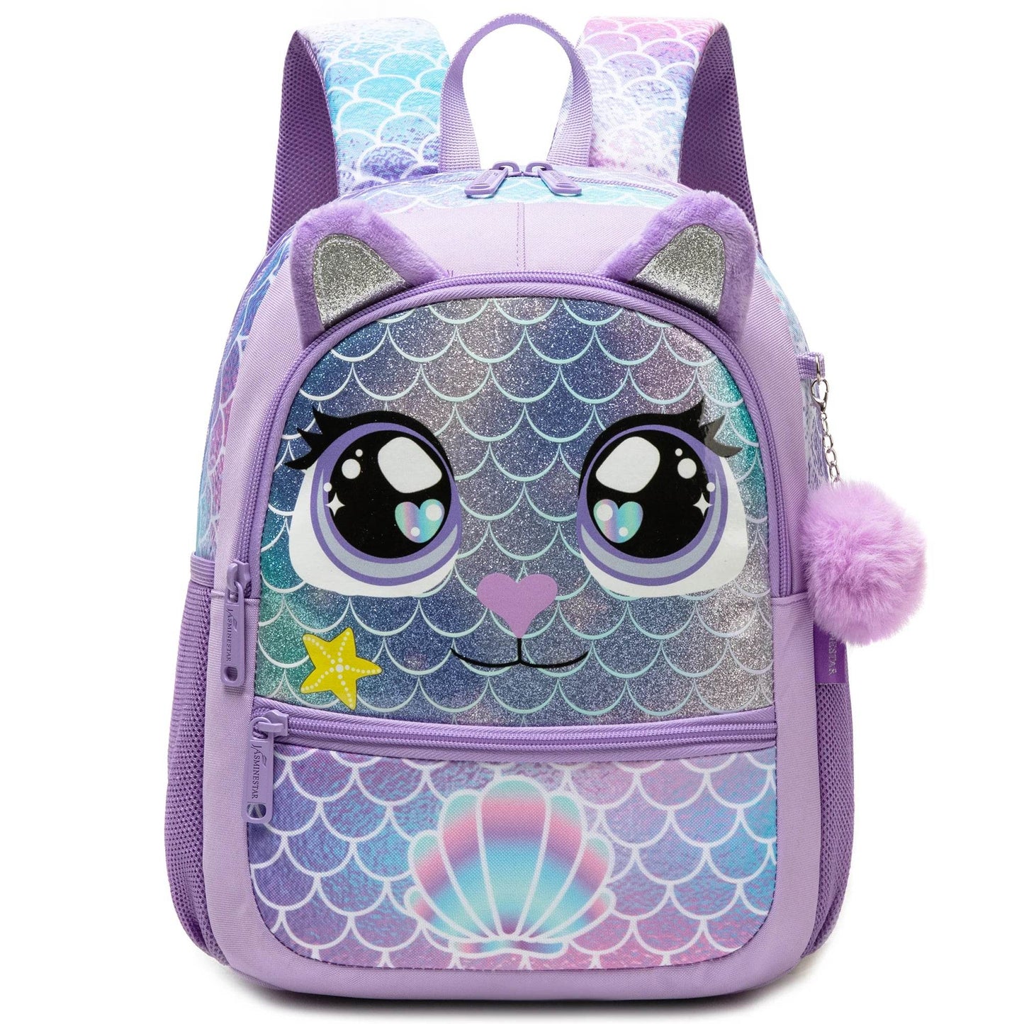 Cute Backpack 13 Inch Animal Print With Small Pendant For Girls Kindergarten And Outdoor Activities - ToylandEU