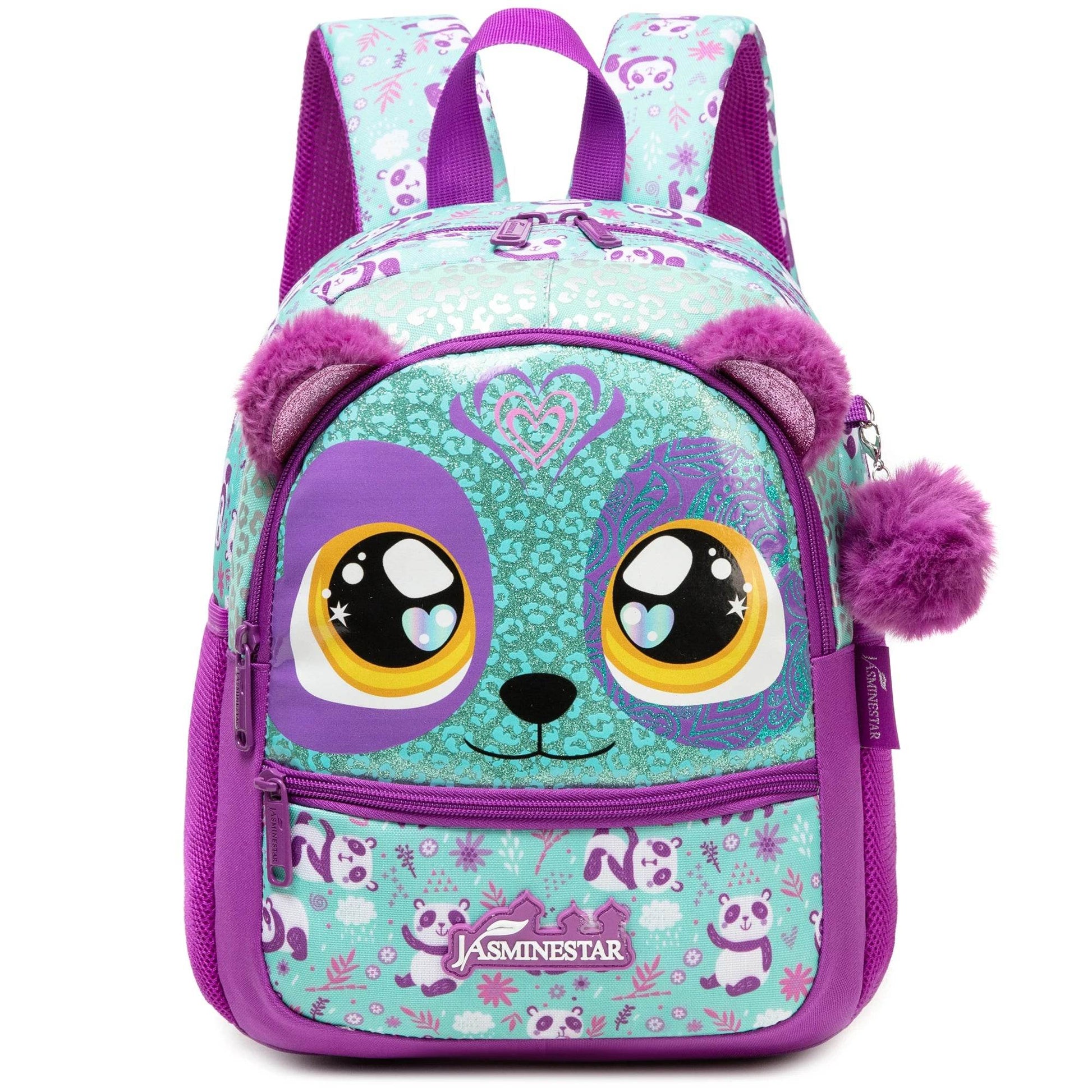 Cute Backpack 13 Inch Animal Print With Small Pendant For Girls Kindergarten And Outdoor Activities - ToylandEU