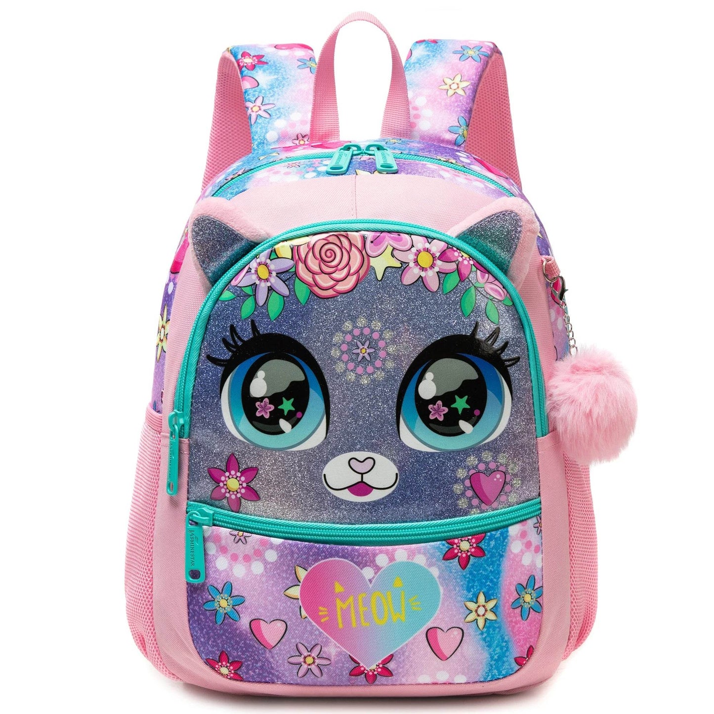 Cute Backpack 13 Inch Animal Print With Small Pendant For Girls Kindergarten And Outdoor Activities - ToylandEU
