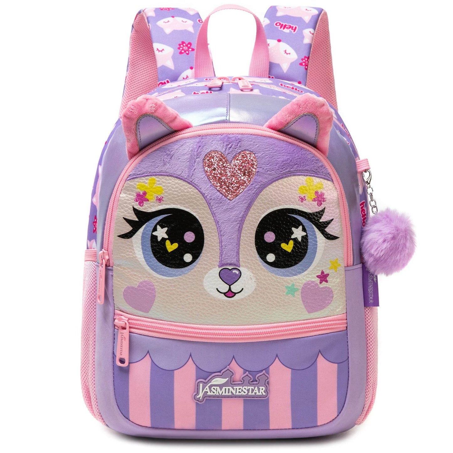 Cute Backpack 13 Inch Animal Print With Small Pendant For Girls Kindergarten And Outdoor Activities - ToylandEU