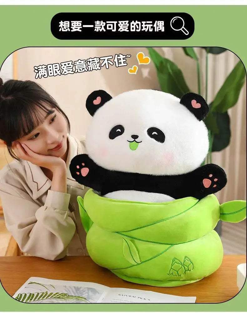 Cute Bamboo Panda Dinosaur Rabbit Plush Toy for Home Decoration and Comfort Sleep Pillow - ToylandEU