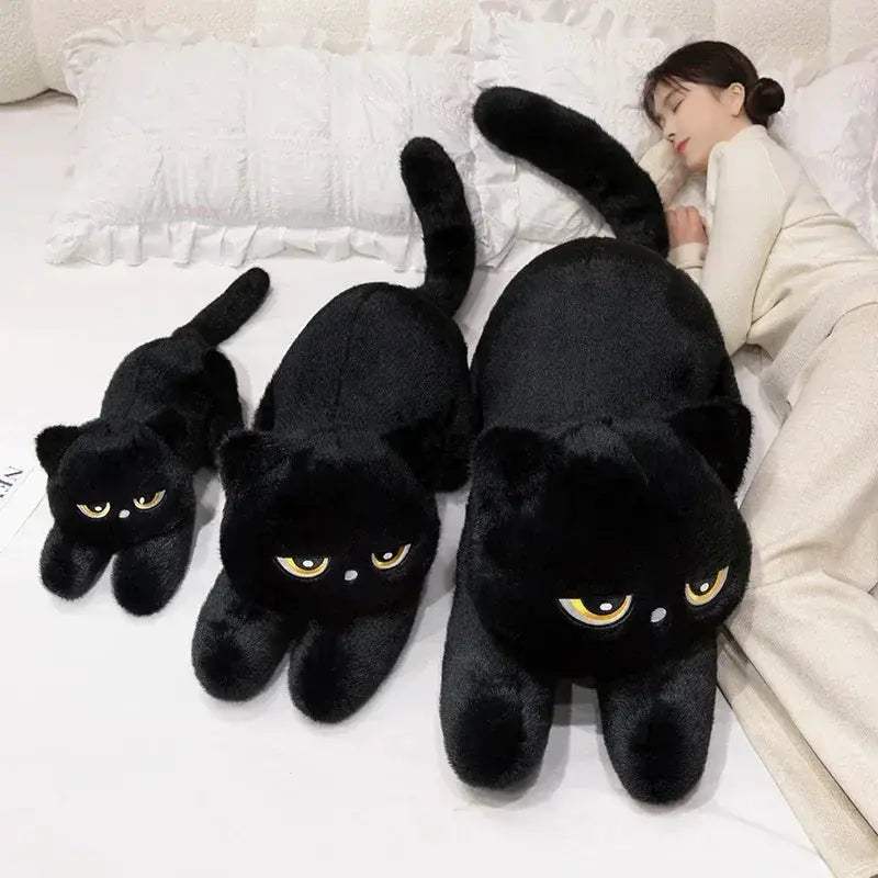 Cute Black Cat Plush Pillow Cushion For Cozy Cat Naps - ToylandEU